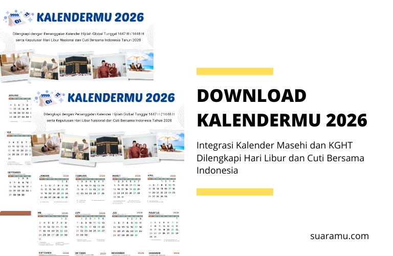 Download Kalendermu 2026, Lengkap dengan Penanggalan KGHT, Hari Libur Nasional, dan Cuti Bersama