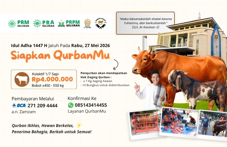 Melalui Inovasi Tabungan Qurban Digital 2026, PRM Geluran Targetkan 12 Sapi Kolektif Bersama Jamaah